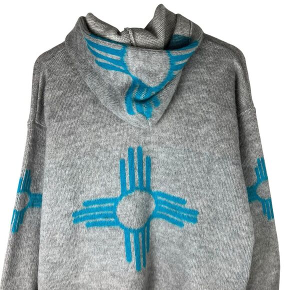 Galapagos Confecciones Size XL Jacket Full Zip Hooded Tribal Aztec Wool - Picture 4 of 6